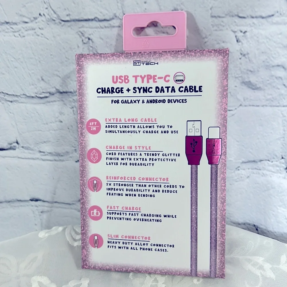 ✨Pink USB Type-C | Charge & Sync Data Cable > for Galaxy & Android devices.✨💖